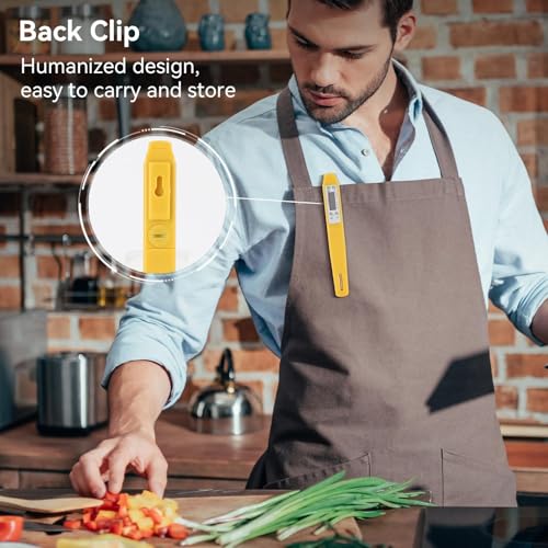 Digital Food Thermometer Automatic Calibration Pen High Accuracy Electronic Pocket Thermometer Yellow Home and Family Appliance and Decor (Yellow)