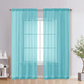Aqua Sheer Curtains 72 Inches Long 2 Panels (Aqua / 42"W x 72"L (Pack of 2))