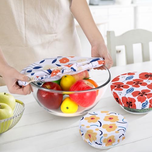 5 Pieces Bowl Covers Reusable (Floral)