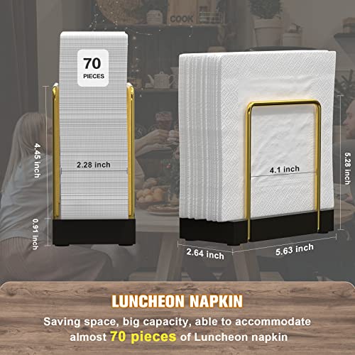 Napkin Holder for Table (Gold/Black / 5.78 x 2.51 x 5.04 inches)
