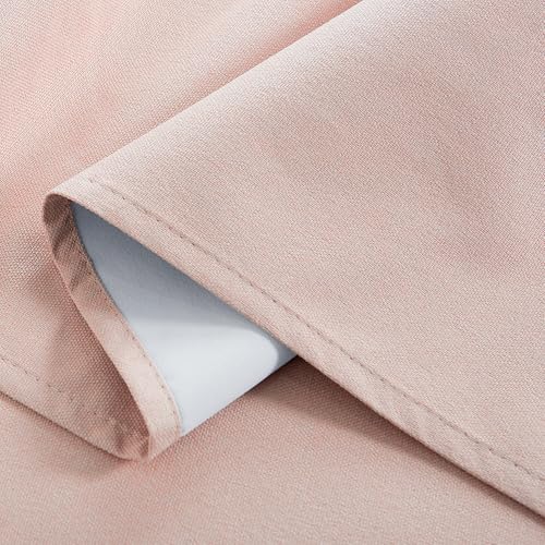 Pink 100%Blackout Linen Curtains for Girl's Room W52 x L96 (Pink / 52"W x 96"L (Pack of 2))