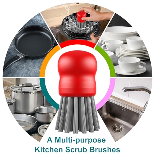 Mini Dish Brush for Cleaning Chicken Shredder (Red)
