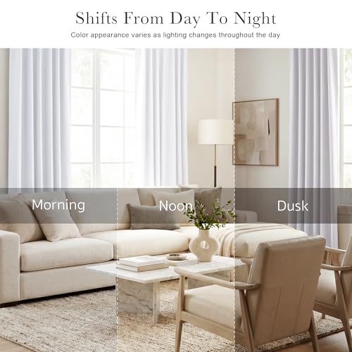 Kitchen Curtains White (Pure White / 52"W x 54"L (Pack of 2))
