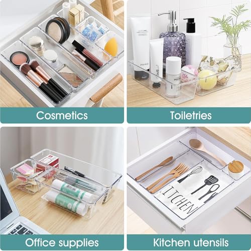 25 PCS Clear Plastic Drawer Organizer (Clear)