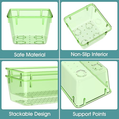 25 PCS Plastic Drawer Organizer Set (Clear Green)