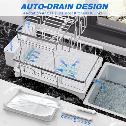 2 Tier Dish Drying Rack (Silver)