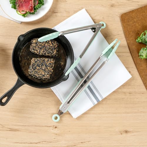 Teal Stainless Steel Kitchen Tong Set (Set / Teal)