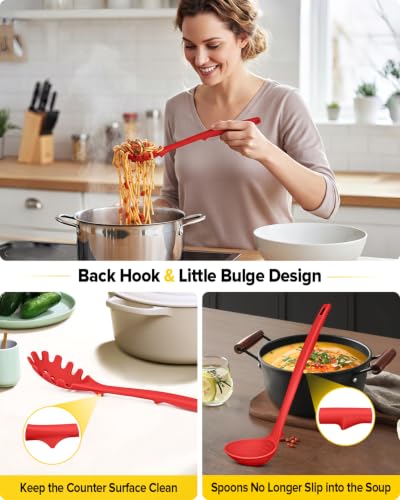 Silicone Cooking Utensils Set (Red)