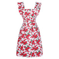 Vintage Women Pink Apron Dress (Red)