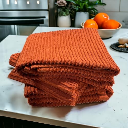 Burnt Orange Rust Kitchen Hand Dish Towels (Burnt Orange)