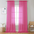 Hot Pink Sheer Curtains 108 Inches Long 2 Panels (Hot Pink / 42"W x 108"L (Pack of 2))