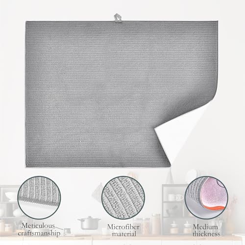 Dachshund Dog Flowers Dish Drying Rack Mat for Kitchen Counter (Dachshund Dog Flowers)