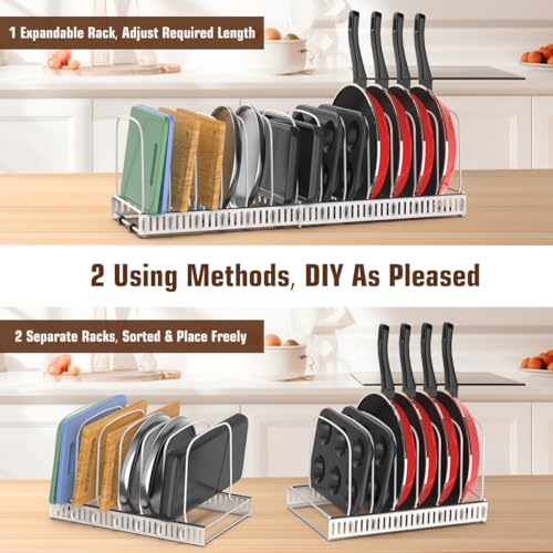 Cutting Board and Baking Tray Cookie Sheet Organizer (White / 14 Dividers)