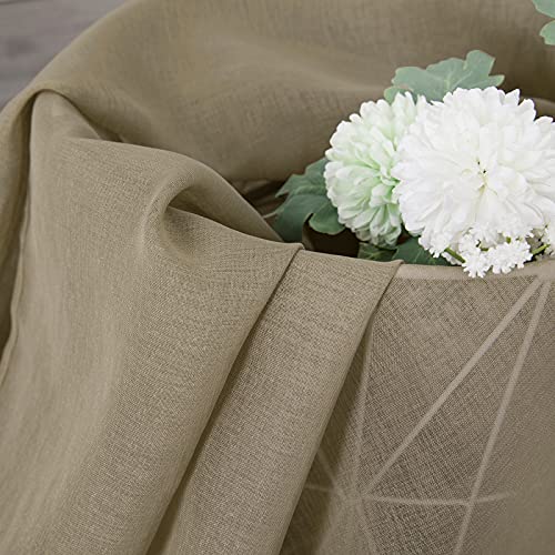 Sheer Curtains Linen Textured Living Room Curtain Sheers Light Filtering Rod Pocket Voile Curtains for Bedroom (42"W x 63"L (Pack of 2) / Taos Taupe)