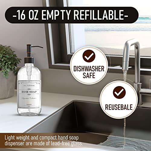 Clear Glass Soap Dispenser (Oil Rubbed Bronze Ss Pump - Clear Glass)