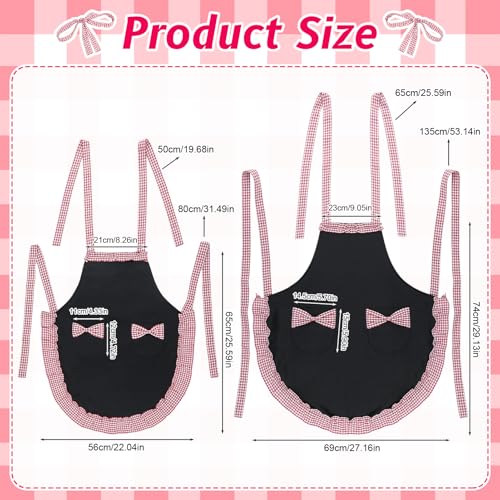 2 Pack Parent and Child Aprons Set (Pink)