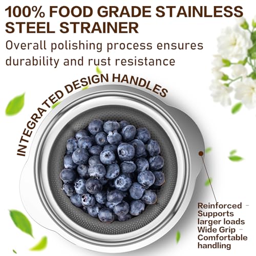 Stainless Steel Strainers for Kitchen (2+3QT)