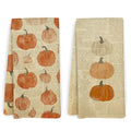 Vintage Pumpkin Kitchen Towels and Dishcloths Set of 2 (Rustic Pumpkins)