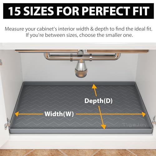 Under Sink Mats for Kitchen Waterproof 34" x 22" (Brown / 22"W x 34"L)