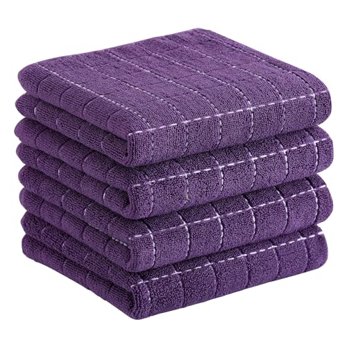 100% Cotton Terry Kitchen Towels (Purple / 13 X 28 - 4 Pack)
