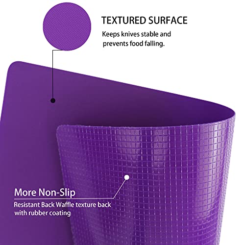 Flexible Plastic Cutting Board Set of 5 Gradient Color (Purple)