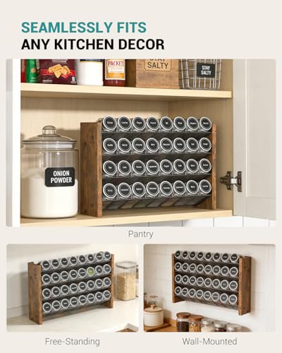 Spice Rack Organizer for Cabinet (Holds 32 Jars, 15.7"W × 10.3"H)