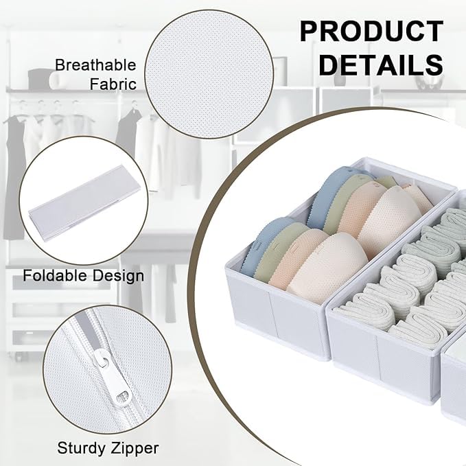 Drawer Organizers Clothes (White / 16 Pack)