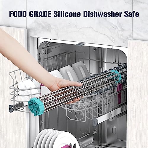 Roll Up Dish Drying Rack Over Sink (Green / 21 x 15.5 in)