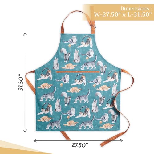 Aprons for women with Pocket 100% Cotton Pack of 1 (009 - Cats Will Be Cats)