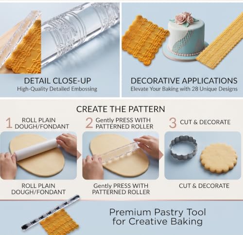 Musical Note Embossed Acrylic Rolling Pin (51019 notes)