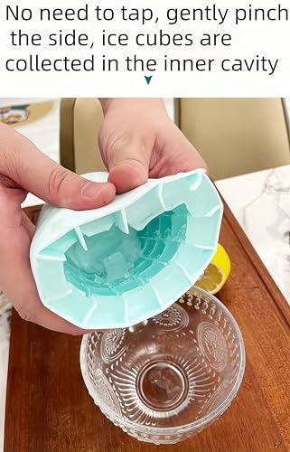 3D Upgraded Silicone Ice Cube Tray with Easy Release (Blue)