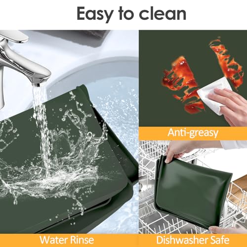 Silicone Coffee Maker Mat with Lip for Countertops (Dark Olive / 19.7'' x 15'')
