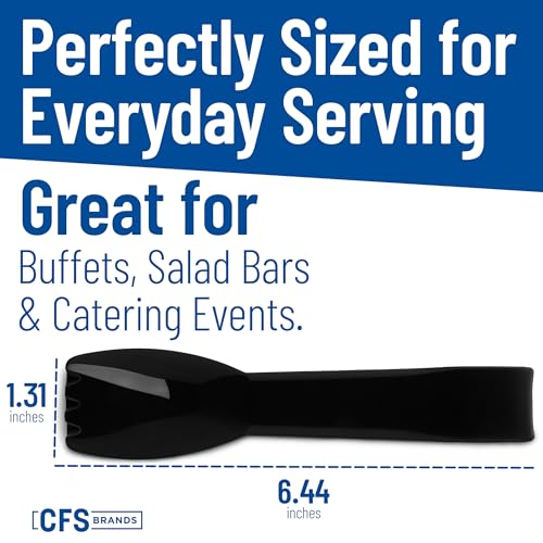 Carly Salad Tong (6" Salad Tong / 12 Pack / Black)