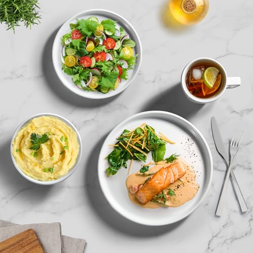Terra Plates and Bowls Sets (Stone White / Service for 4)