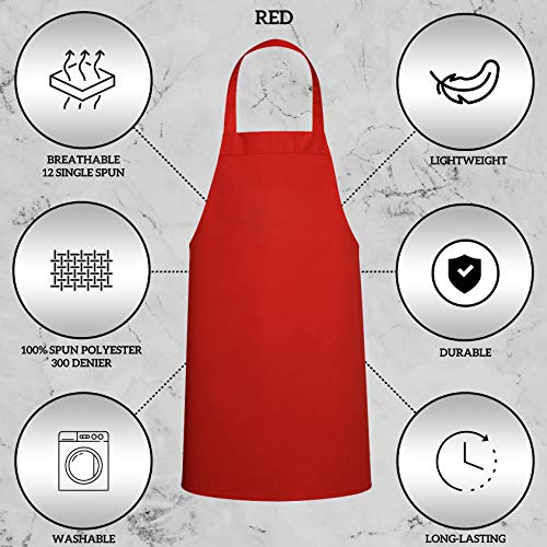 12 Pack Bib Apron (Red)