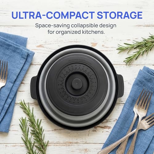Microwave Food Cover With Handle (Black)