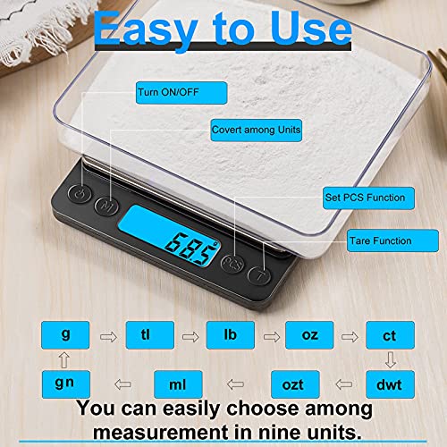 Digital Food Kitchen Scale Upgraded (Black)