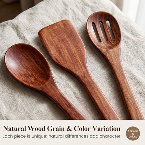 Wooden Spoons for Cooking (Wooden Spatula Spoon)