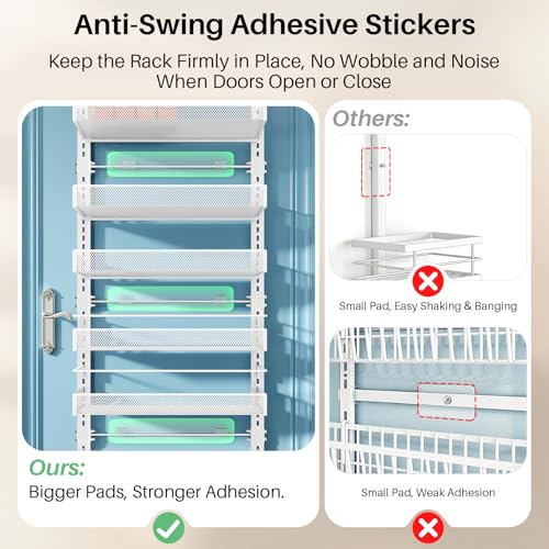 8 Tiers Over the Door Organizer (White / 17" W x 6" D x 69" H)