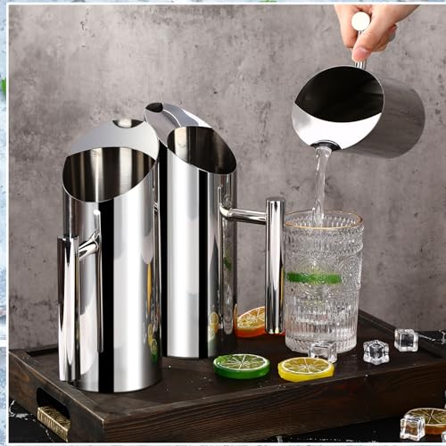 3 Pack 35oz 1l Stainless Steel Water Pitcher (35 oz / Silver)