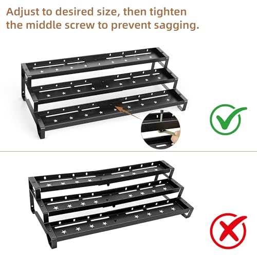 Expandable Spice Rack Organizer for Cabinet 3 Tier Spicy Shelf Black 1Pack (Black / 1 Pack-3 Tier)