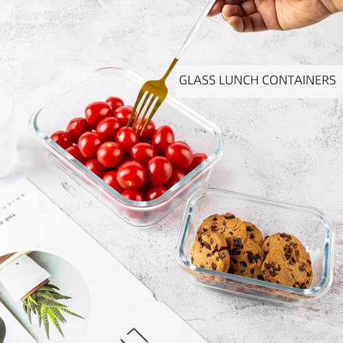 16Pack Glass Meal Prep Containers 8 Bowls with 8 Airtight Pink Lids 2 Sizes (pink)