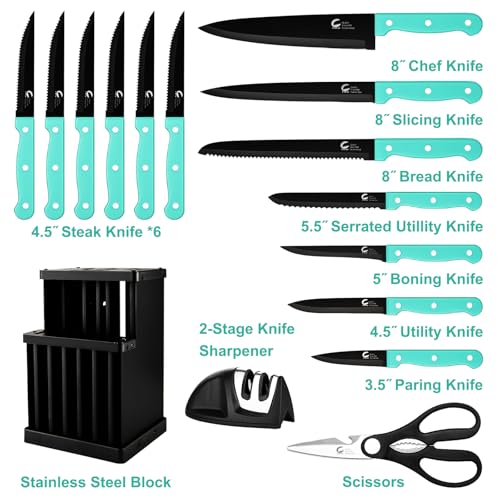 16 Piece Kitchen Knife Set with Block