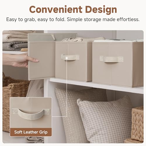 Closet Storage Bins (Large / Light Brown)