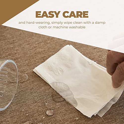 Waterproof Round Tablecloth for Round Dining Table (Coffee / 70" (Round))