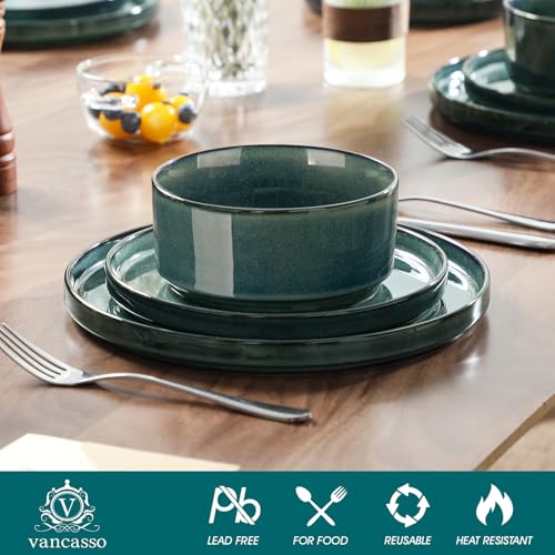 Plates and Bowls Sets for 6 (18 Pieces(service for 6) / Green)