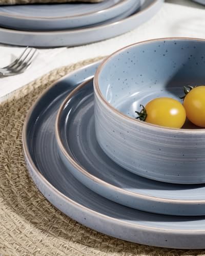 Stellar 18 Piece Stoneware Dinnerware Set (Blue Gray / Service for 6 (Standard Dinner Set))