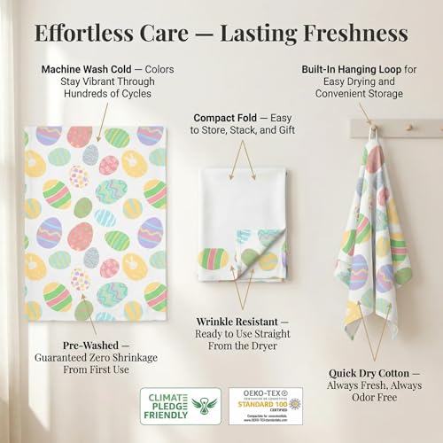Kitchen Towels Cotton Dish Towels 20”x30” (20" x 30" (Set of 6) / 017 Egg Print)