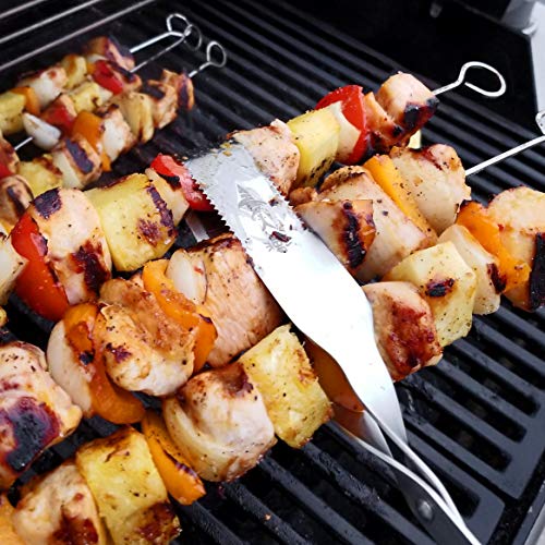 Grill Tongs for Kitchen & Outdoor Cooking (13 Inch / Black)