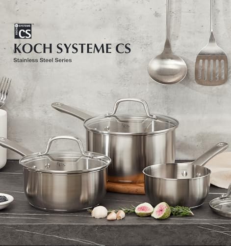 Stainless Steel Saucepan Set (Silver / 1+2+3 Quart)